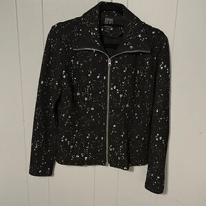 Ciara Sunwoo Black Metallic Splatter Jacket Size Small